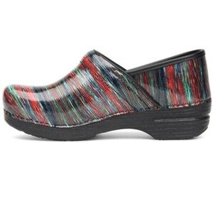 Dansko XP Colorful Striped Pride Rainbow Slip On Nurse Comfort Clogs/Mules SZ 37